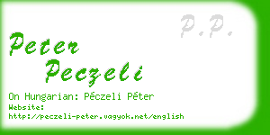 peter peczeli business card